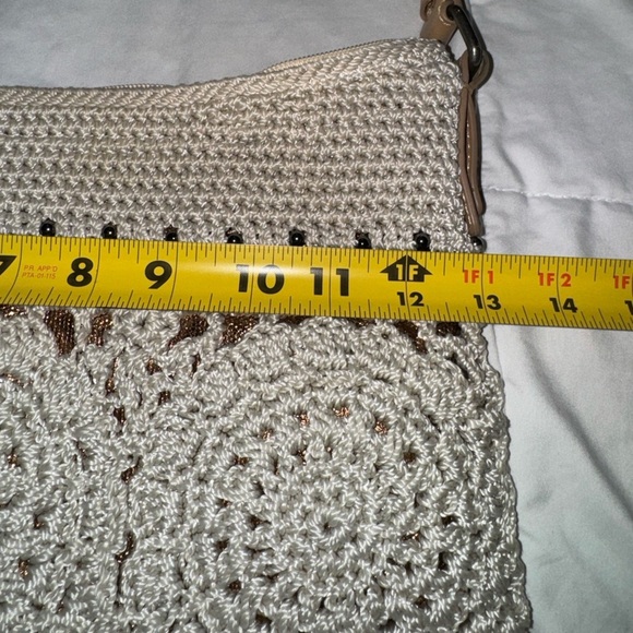 The Sak Sequoia Crochet Cream Rose Gold Hobo Elegant Shoulder Bag Bohemian Boho - Picture 12 of 16